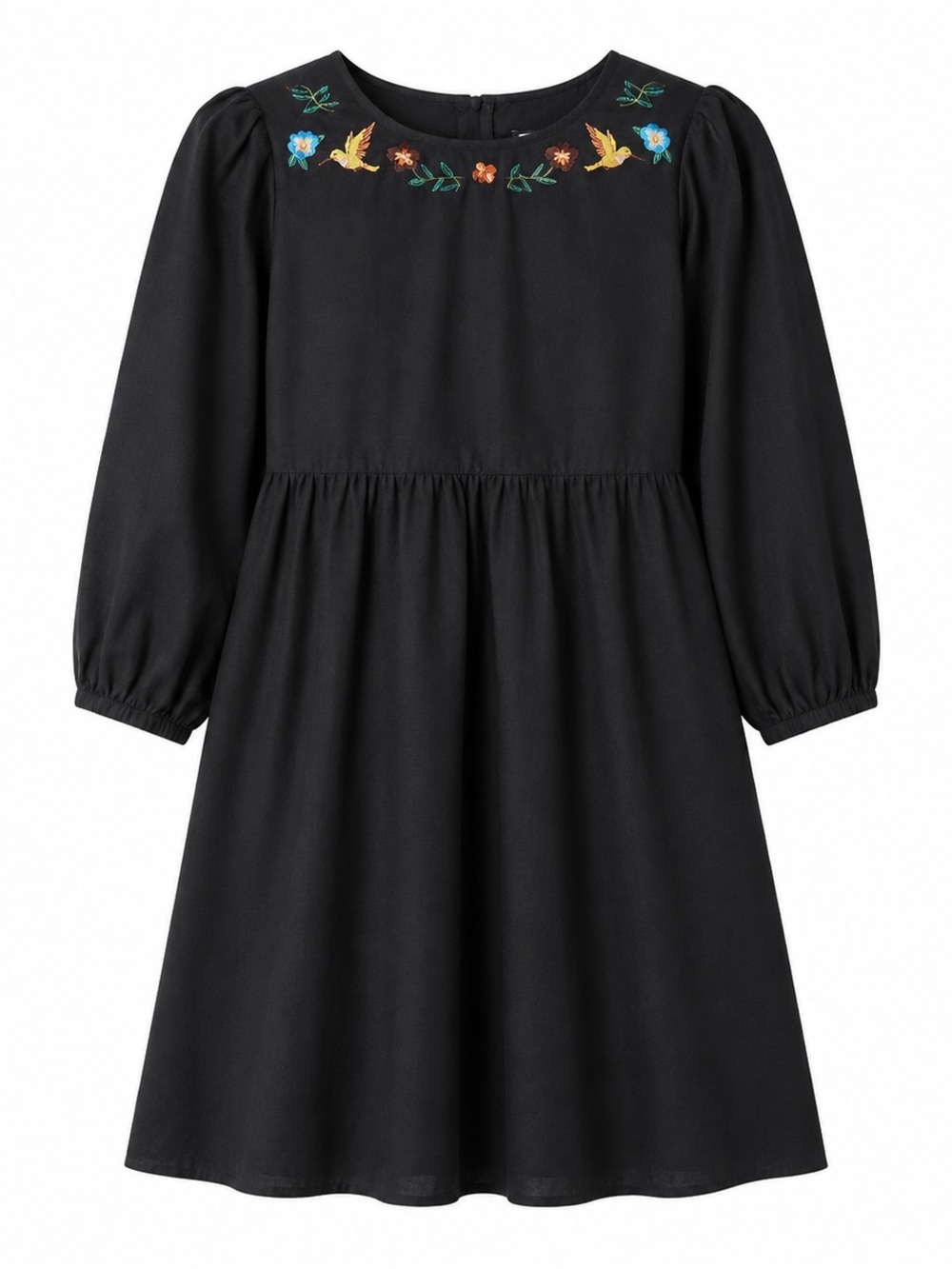 Princess Highway Sweet Nectar Black Smock Dress AU 18 Embroidered Florals